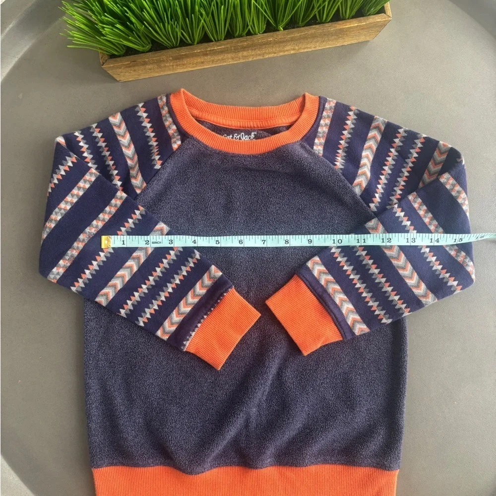 Cat & Jack Kids' Purple and Orange Geometric Sweatshirt Size 5T